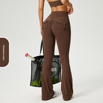 My Mensy Flared High-Waisted Yoga Pants with Pockets