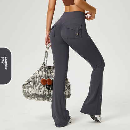 My Mensy Flared High-Waisted Yoga Pants with Pockets