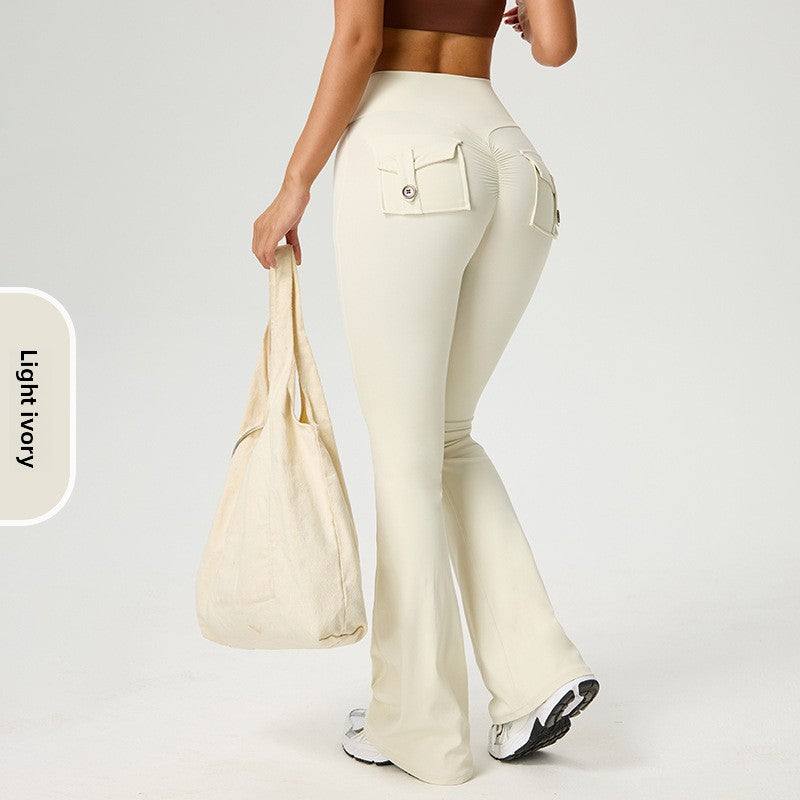 My Mensy Flared High-Waisted Yoga Pants with Pockets