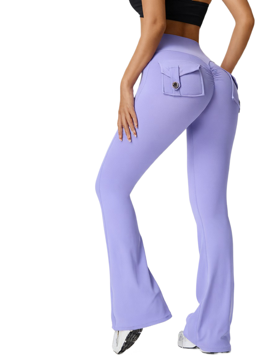 My Mensy Flared High-Waisted Yoga Pants with Pockets