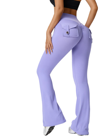 My Mensy Flared High-Waisted Yoga Pants with Pockets