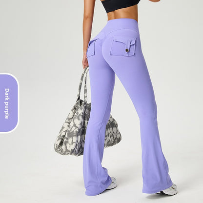 My Mensy Flared High-Waisted Yoga Pants with Pockets
