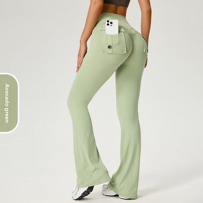 My Mensy Flared High-Waisted Yoga Pants with Pockets