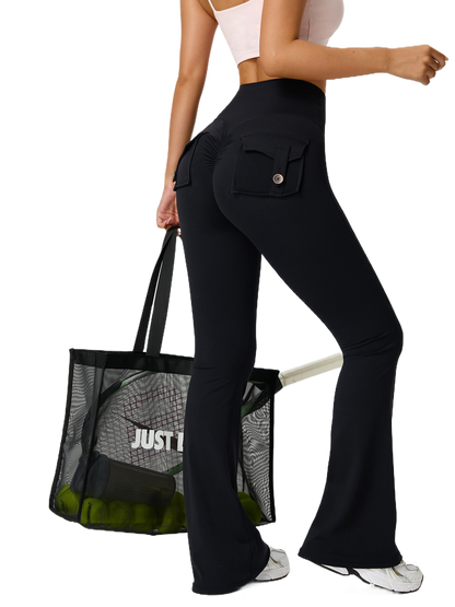 My Mensy Flared High-Waisted Yoga Pants with Pockets