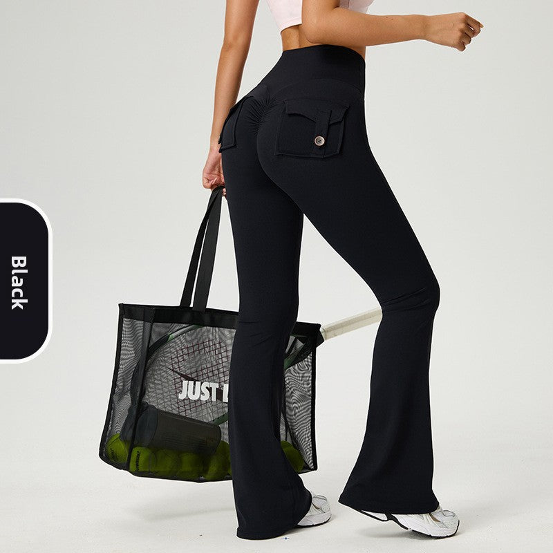 My Mensy Flared High-Waisted Yoga Pants with Pockets